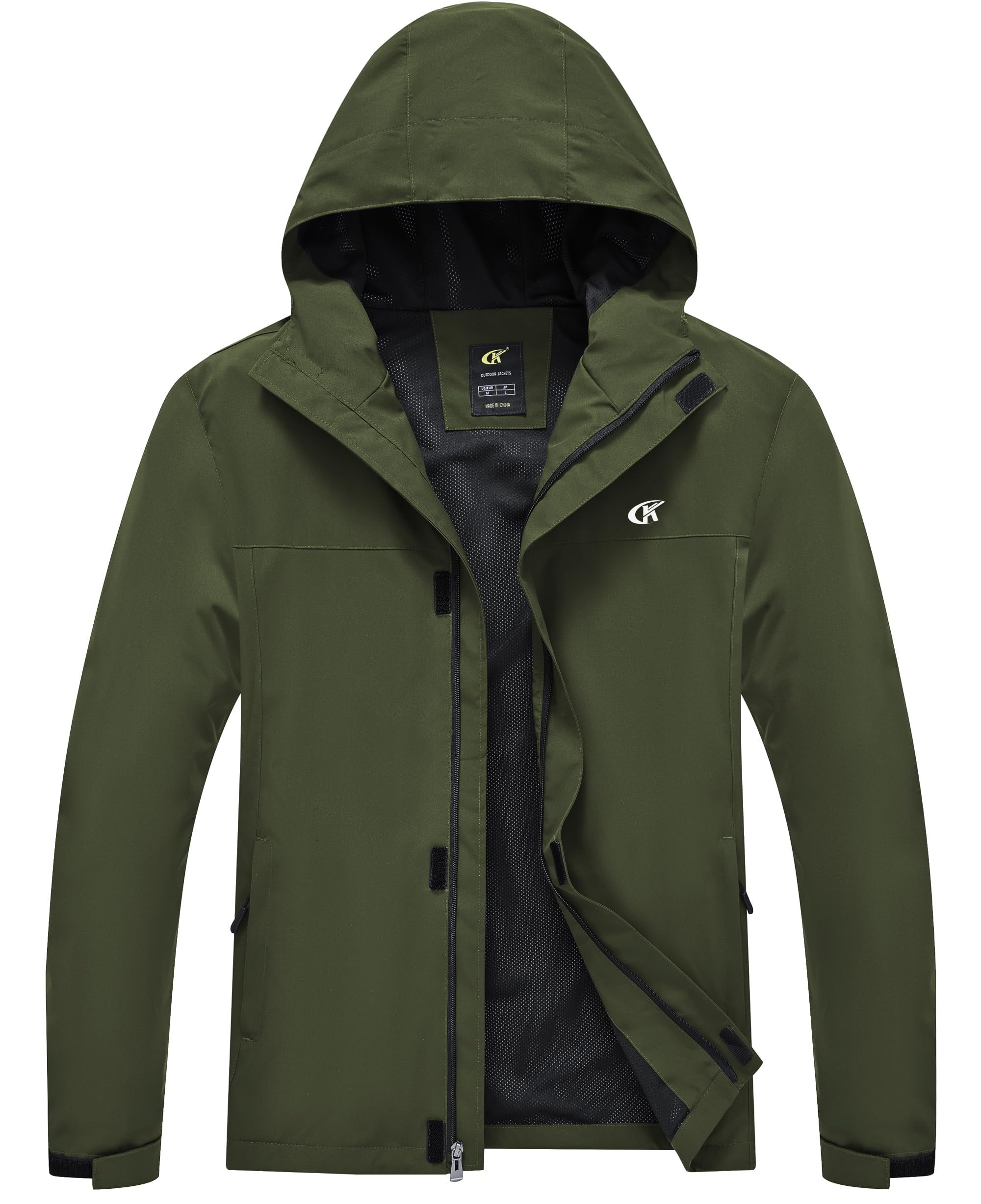 Janisramone® Men's Padded Wax Jacket - Waterproof Hooded Quilted Coat, 100% Cotton, Olive/Brown, Outdoor & Casual Wear