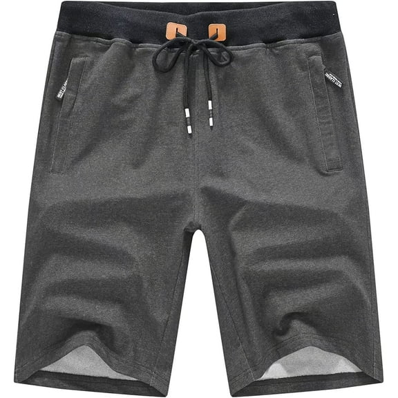 Taigaofy Mens Shorts Casual Drawstring Zipper Pockets Elastic Waist Workout Shorts for Men CationGrey 34