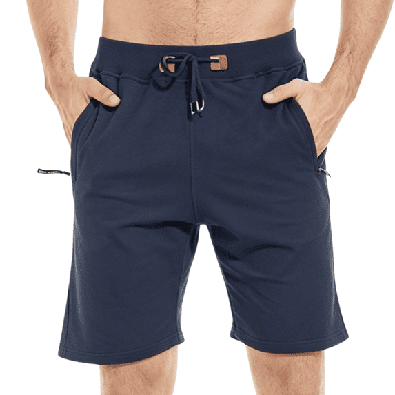 Taigaofy Mens Shorts Casual Drawstring Zipper Pockets Elastic Waist Workout Shorts for Men Cationnavy 42
