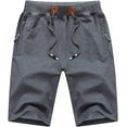 thumbnail image 1 of Taigaofy Mens Shorts Casual Drawstring Zipper Pockets Elastic Waist Workout Shorts for Men Darkgray 38, 1 of 8
