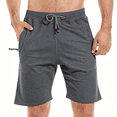 thumbnail image 1 of Taigaofy Mens Shorts Casual Drawstring Zipper Pockets Elastic Waist Workout Shorts for Men Darkgray 38, 1 of 8