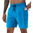 thumbnail image 1 of Taigaofy Mens Swim Trunks Short Quick Dry Sports Shorts with Mesh Lining and Zipper Pockets Blue 38, 1 of 7