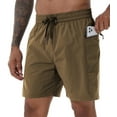 thumbnail image 1 of Taigaofy Mens Swim Trunks Short Quick Dry Sports Shorts with Mesh Lining and Zipper Pockets Khaki 38, 1 of 7