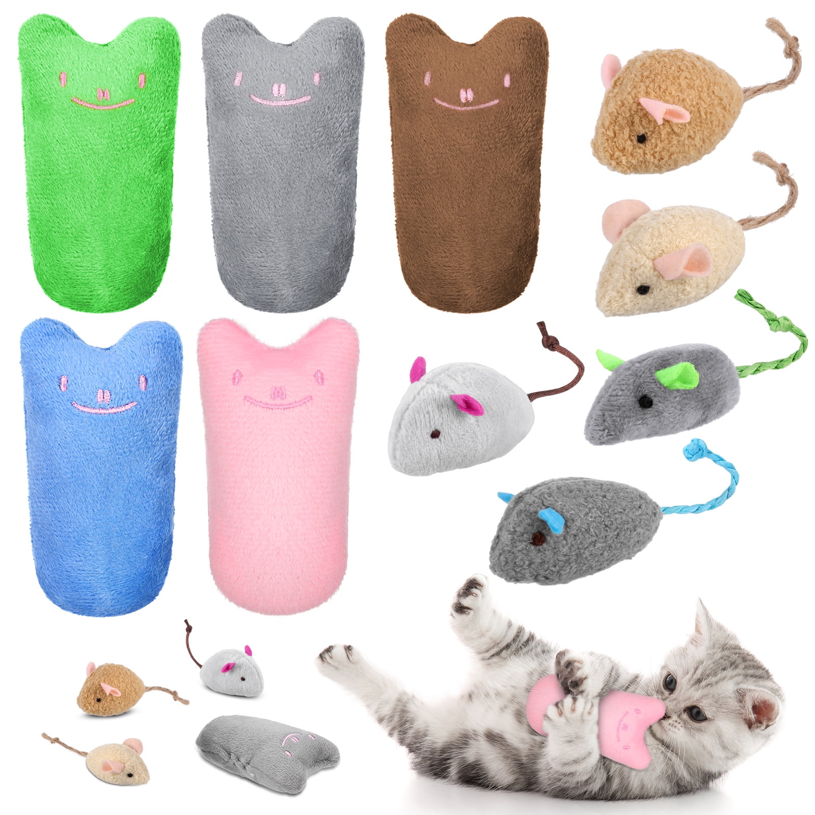Taihexin 10 PCS Catnip Toys with Catnip for Indoor Cats, Interactive