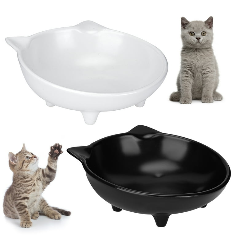  Ceramics Dog Bowls for Food and Water, Pet Feeder Bowl Matte  Ceramic Cat Bowl Suitable for Small/Medium Size Dog cat,Black : Pet Supplies