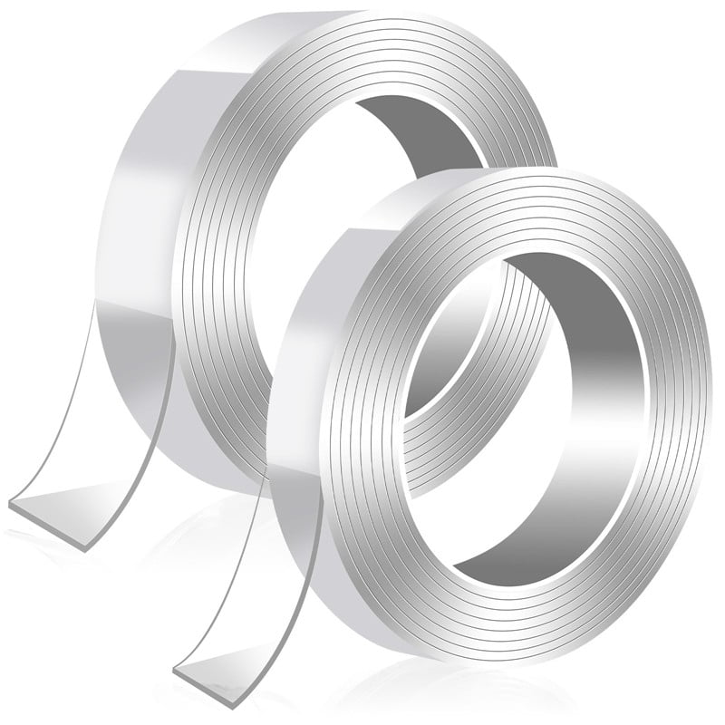 Taihexin 2 Pack Double Sided Tape Heavy Duty (19.7FT), Multipurpose Removable Mounting Tape