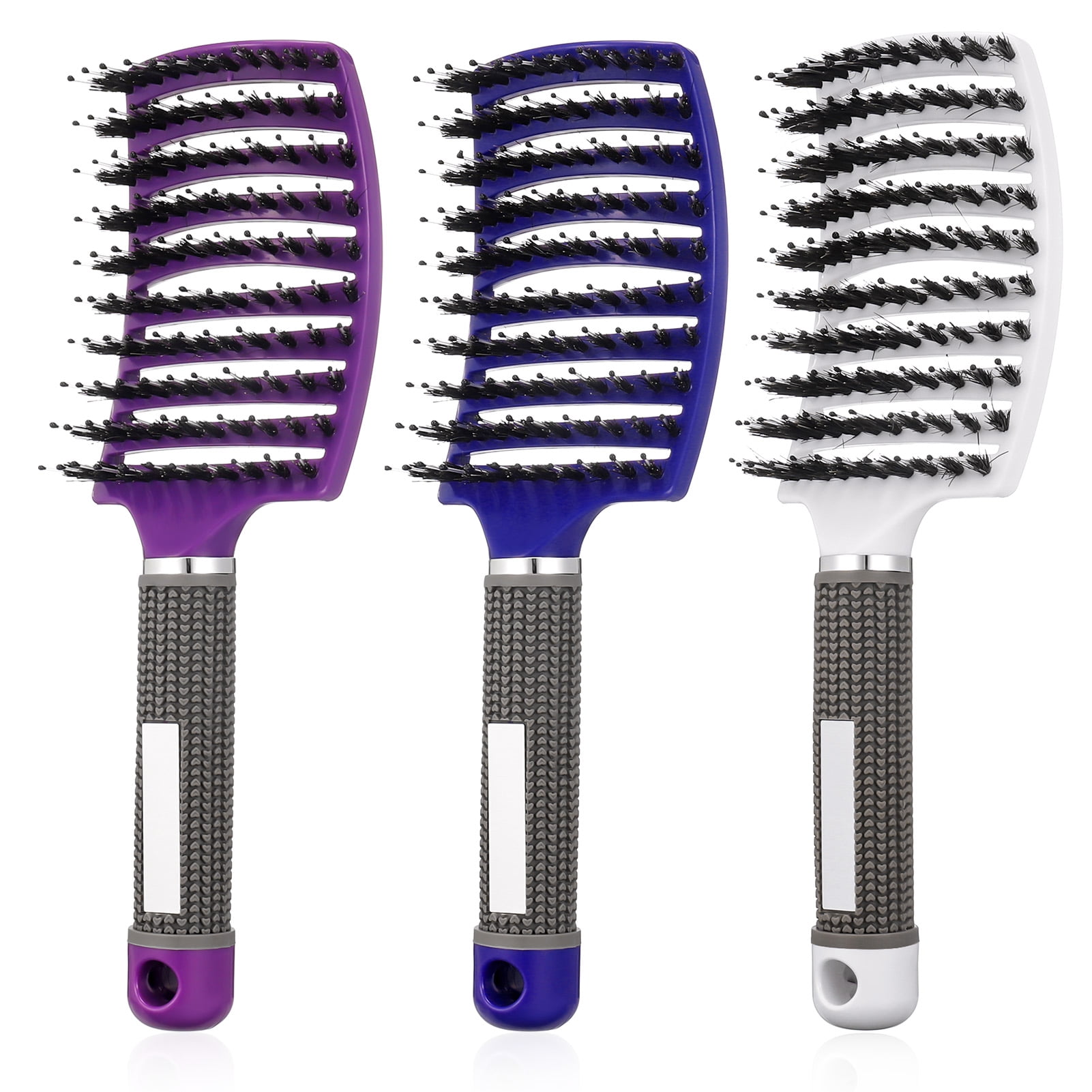 Taihexin 3 Pcs Detangler Hair Brush, Curved Vented Hair Brush for Women, Faster Blow Drying