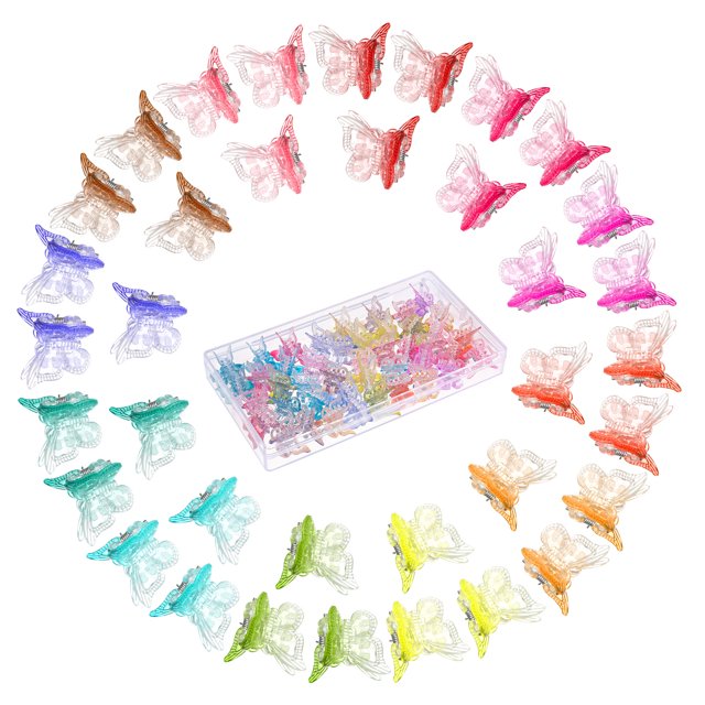 Taihexin 48 Pcs Mini Butterfly Hair Clips, Girls Small Hair Claw Clips
