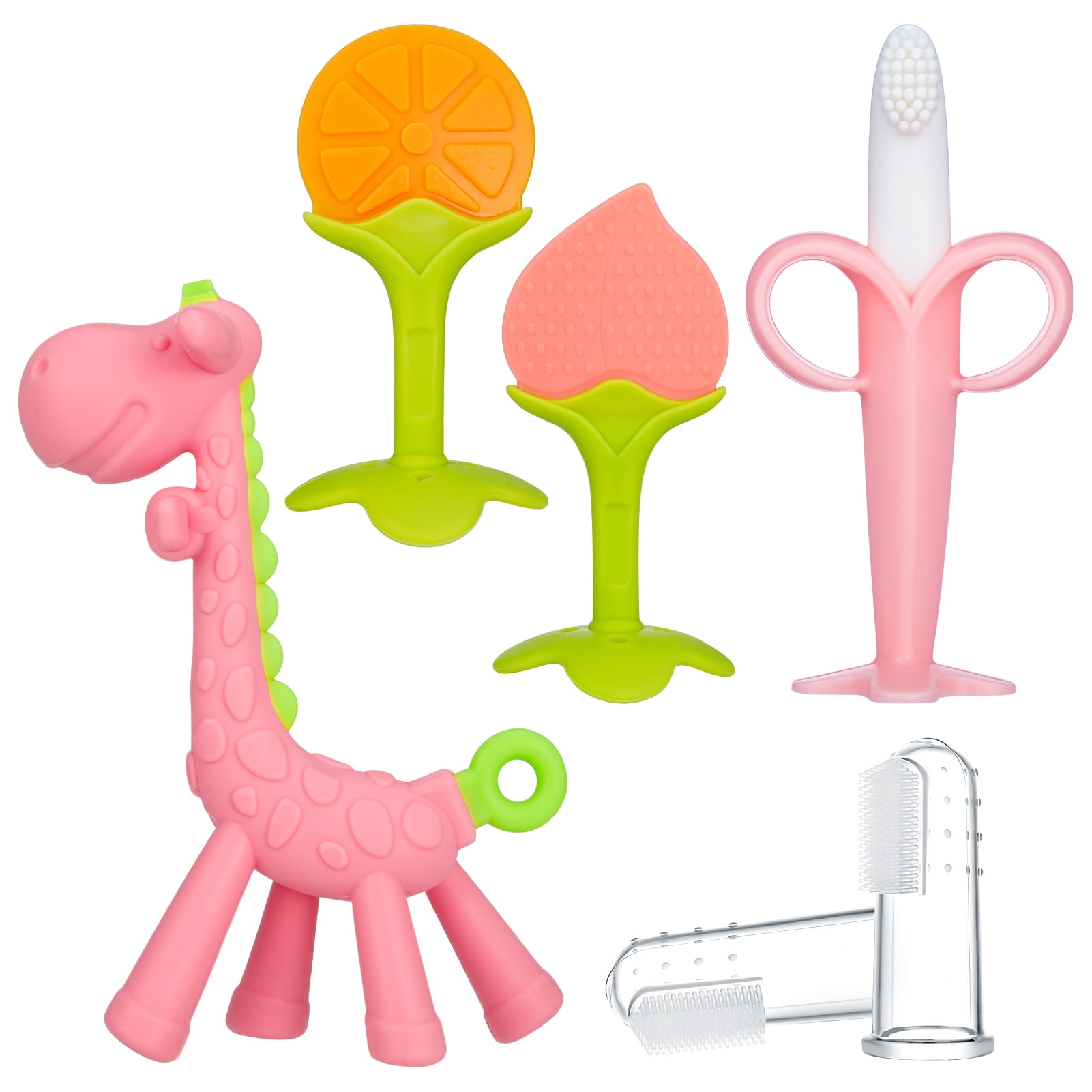 Taihexin 6 Pack Baby Teething Toys, BPA Free Silicone Baby Teether