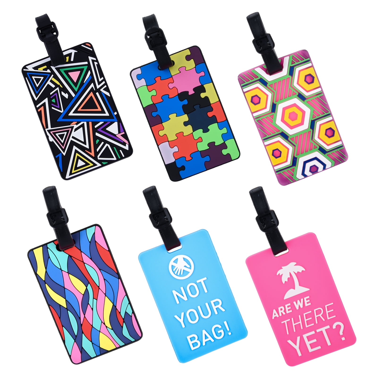 Taihexin 6PCS Silicone Luggage Tags, Funny Luggage Tags for Suitcase