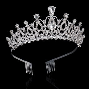 Taihexin Birthday Crowns for Women, Elegant Princess Crystal Crown Queen Crown with Combs, Tiaras for Women Bridal Wedding Prom Birthday Cosplay Christmas Costumes