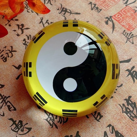Taiji Bagua Paperweight Ruler Desk Decor Feng Shui Study Office Ornament