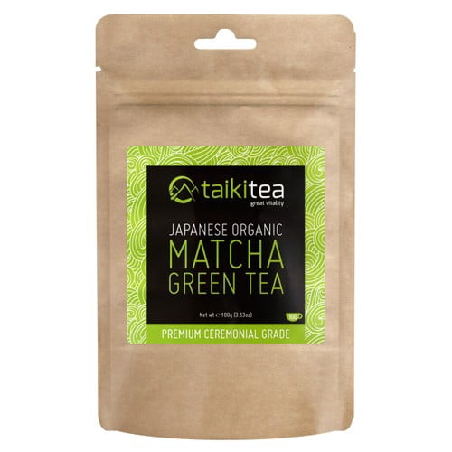 Taiki Tea Premium Organic Ceremonial Matcha Packet 100g, British Import (Pack of 2)