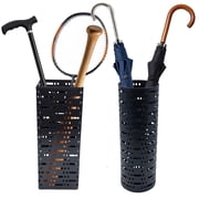 Taikonlab Set of 2 Umbrella Holder for Entryway with 4 Hooks, 16.5" Tall Freestanding Umbrella Stand Square + Round
