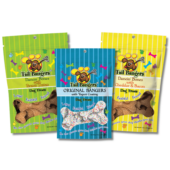 Tail Bangers Variety Pack Peanut Butter & Honey Crunchy Dog Treat, 3 count