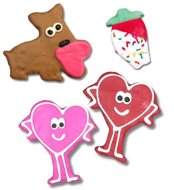 Tail Bangers Valentine's Day Peanut Butter & Honey Assorted Crunchy Dog Treats, 18 count