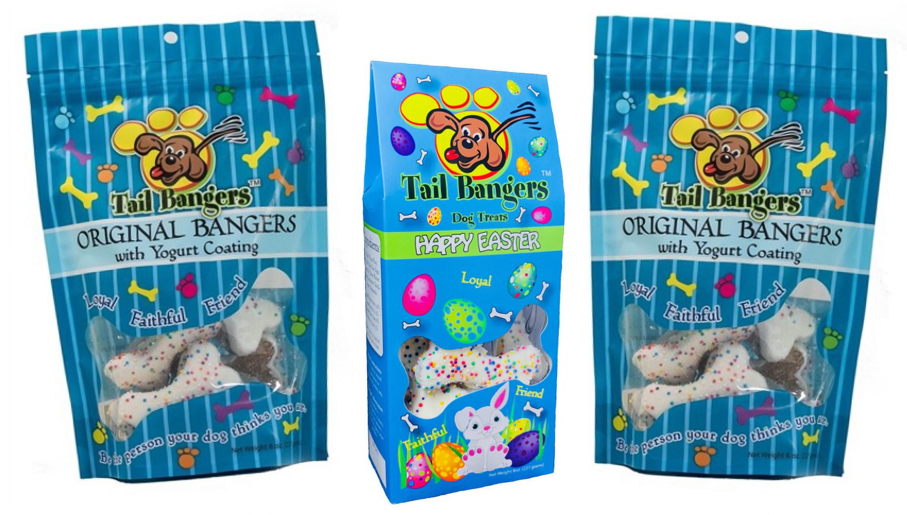 Tail Bangers AllNatural Dog Treats and Cookies, Yogurt Coated Bones