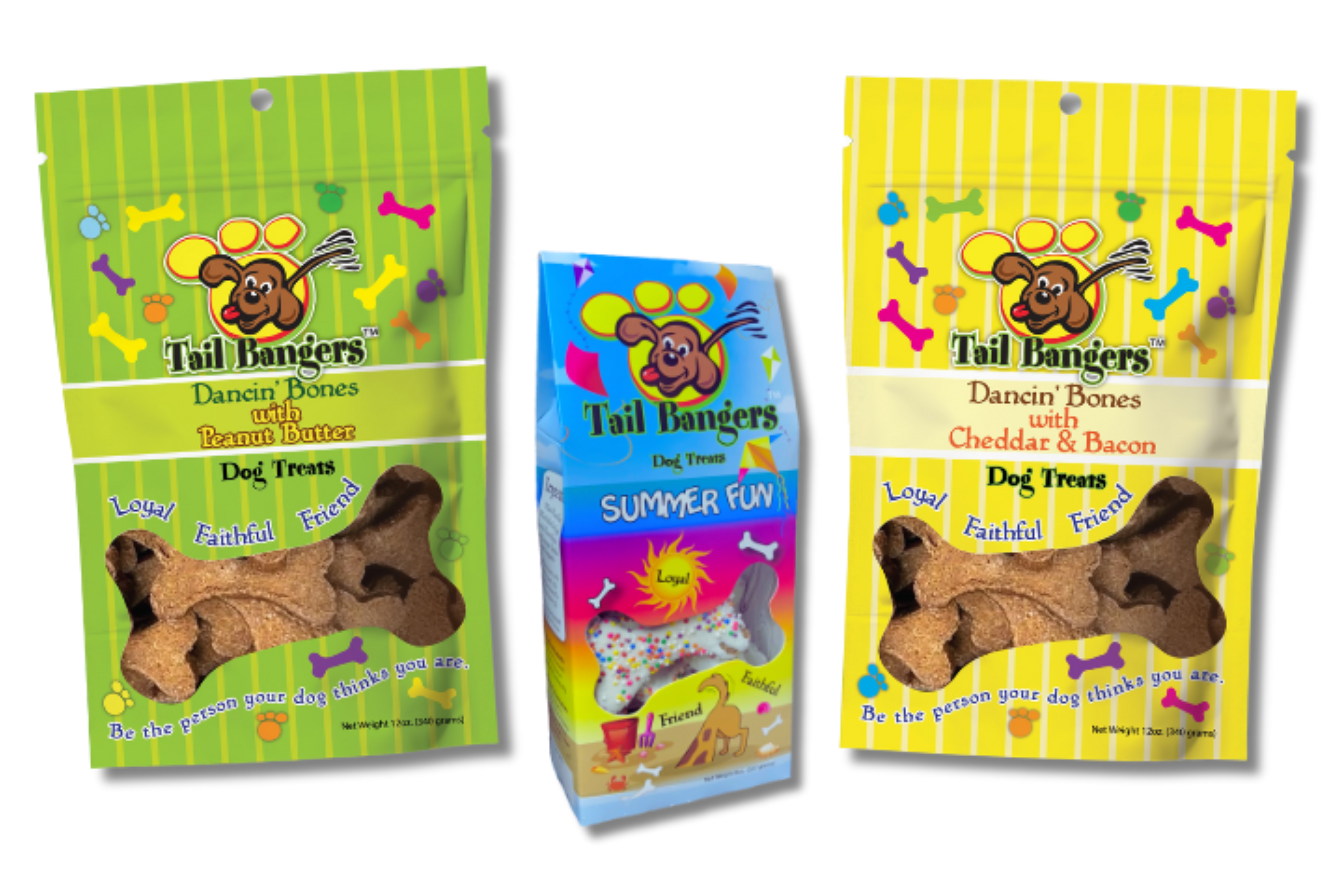 Tail Bangers Summer Variety Pack Peanut Butter & Honey Crunchy Dog Treat, 3 count