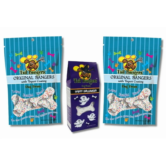 Tail Bangers Halloween Gift Pack Peanut Butter & Honey Crunchy Dog Treats, 3 count