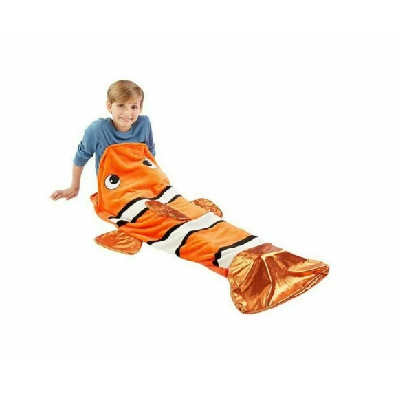 Tail Blanket Plush & Playful Throw Wrap Sequined Home/ Travel New Clown Fish New