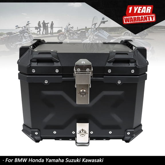 Tail Box Balck Motorcycle Luggage Waterproof Scooter Trunk Storage Top Case 45L