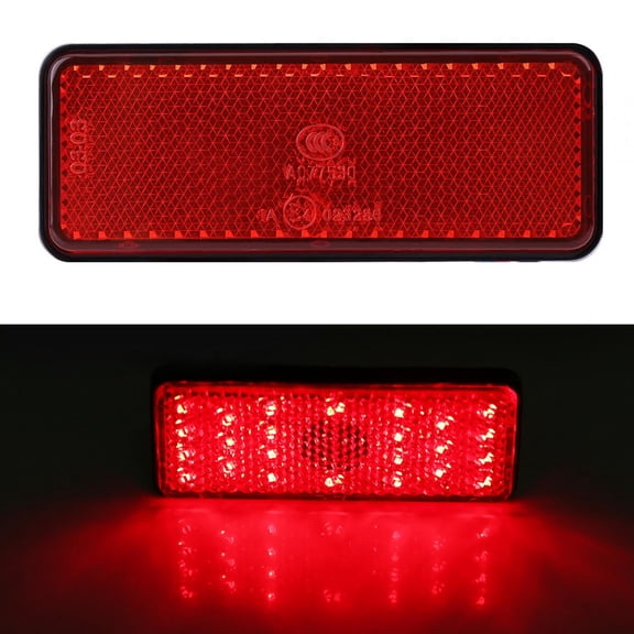 Tail Brake Light Light Universal Motorcycle Scooter Moped Rectangle LED Reflector Tail Brake Light Stop Lamp Red