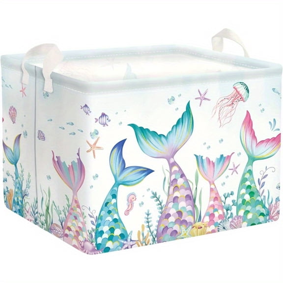 Tail Laundry Hamper Collapsible Clothes s Storage Basket Large s Gift Toy Box Bin for Room, Colorful, 9.51gal, Laundry Baskets