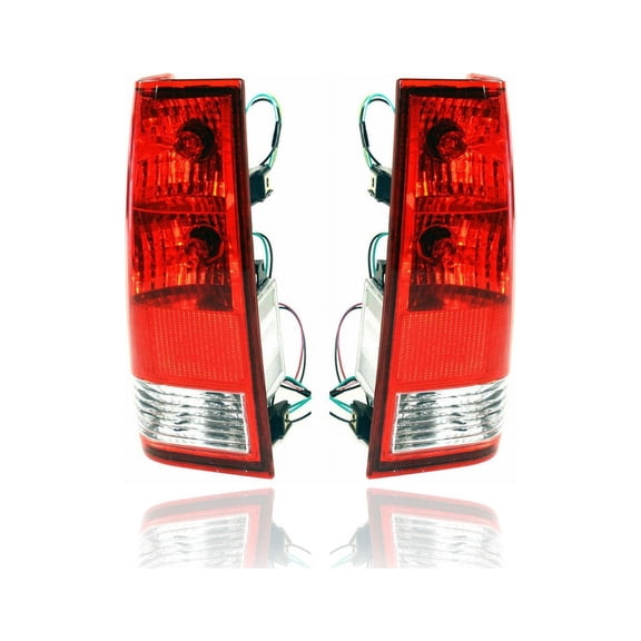 Tail Light Assembly - Compatible/Replacement for '04-15 Nissan Titan SE/Pro4X/LE/SV/SL - Halogen With Cargo Bed Lamp - Pair, Left Driver + Right Passenger Set - 26550ZH226, 265557S228