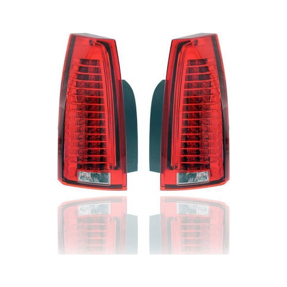 Tail Light Assembly - Compatible/Replacement for '08-14 Cadillac CTS/CTS-V Sedan - Red Lens - Pair, Left Driver + Right Passenger Set - 22806054, 22806053
