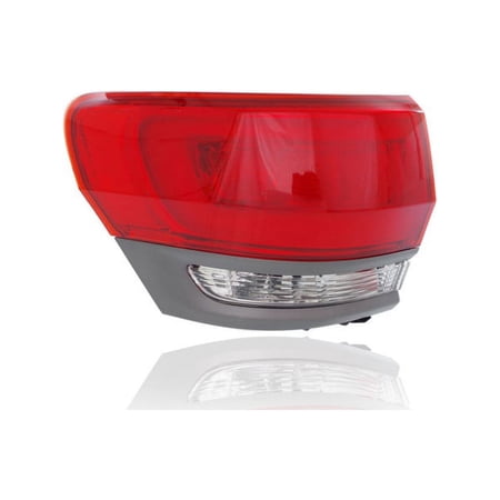 Tail Light Assembly - Compatible/Replacement for '14-15 Jeep Grand Cherokee - Halogen, Outer On Body Quarter Panel, Light Gray Trim - Left Hand - Driver - 68236105AC