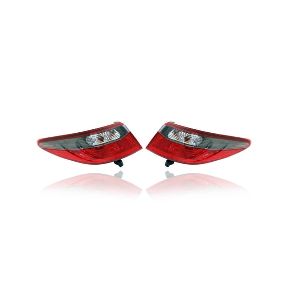 Tail Light Assembly - Compatible/Replacement for '15-17 Toyota Camry SE/XSE - Outer On Body Quarter Panel, Darkened Lens Interior - Pair, Left Driver + Right Passenger Set - 8155006830, 8156006830