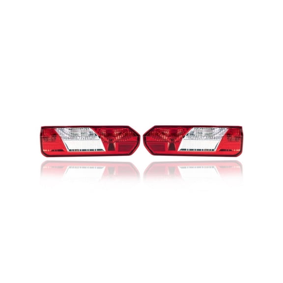 Tail Light Assembly - Compatible/Replacement for '15-22 Ford Transit (Exclude 350HD/Dual Rear Wheel) - Single Rear Wheel, Halogen - Pair, Left Driver + Right Passenger Set - CK4Z13404K, CK4Z13405G