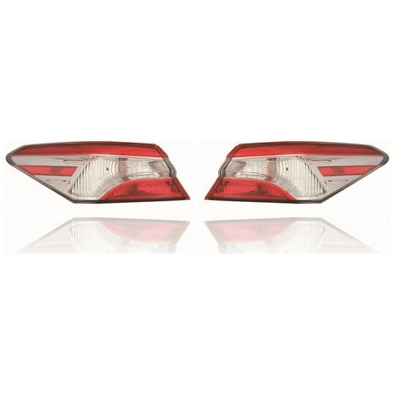 Tail Light Assembly - Compatible/Replacement for '18-20 Toyota Camry/Hybrid L/LE (North American Built) Outer On Body - Pair, Left Driver + Right Passenger Set - 8155006720, 8156006720 - CAPA