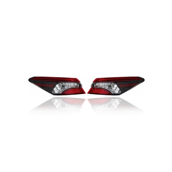 Tail Light Assembly - Compatible/Replacement for '21-22 Toyota Camry/Hybrid XLE/XSE - LED, Outer On Body Quarter Panel - Pair, Left Driver + Right Passenger Set - 8155006A30, 8156006A30