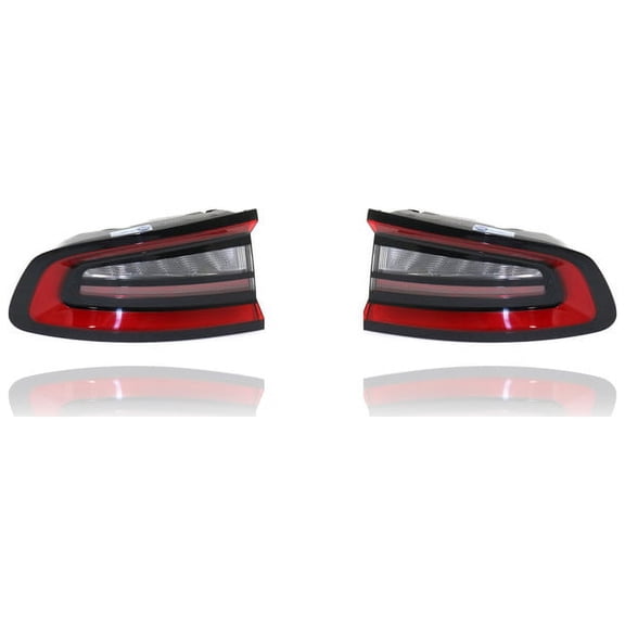 Tail Light Assembly - DEPO Compatible/Replacement for '15-21 Dodge Charger - Outer On Body - Pair, Left Driver + Right Passenger Set - 68213144AD, 68213145AD - CAPA