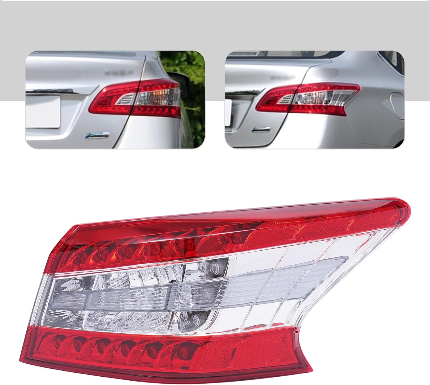 Tail Light Assembly for 2013 2014 2015 Nissan Sentra LED Outer Taillight Tail lamp Rear Brake Lamp Replacement 265503SG0A (Right Passenger Side)