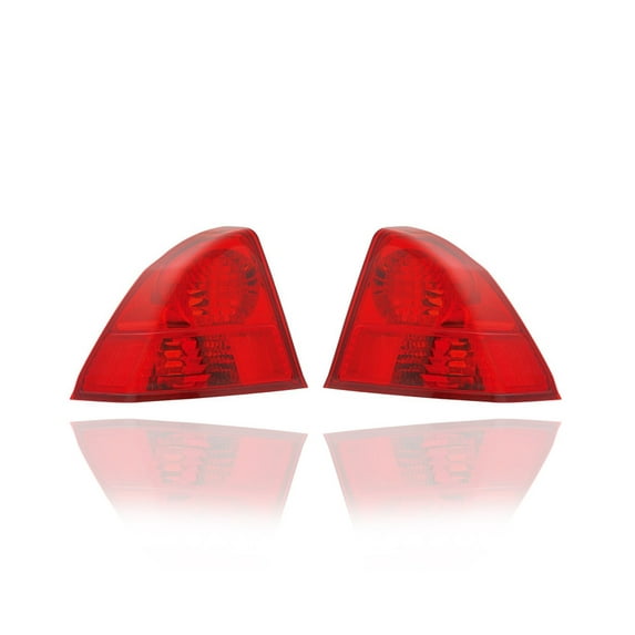 Tail Light - Compatible/Replacement for '03-05 Honda Civic/Hybrid Sedan - Outer On Body Quarter Panel - Pair, Left Driver + Right Passenger Set - 33501S5BA01, 33551S5BA01