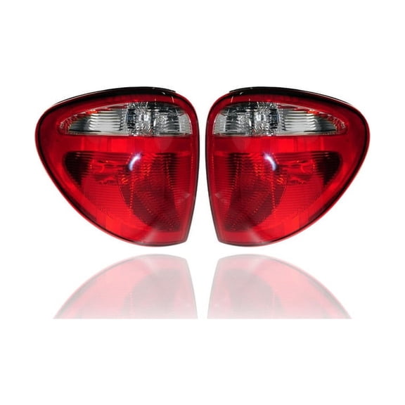 Tail Light - Compatible/Replacement for '04-07 Dodge Caravan/Grand/Town & Country/Voyager - Halogen - Pair, Left Driver + Right Passenger Set - CAPA - 68241334AA, 68241335AA