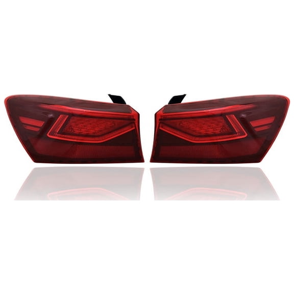 Tail Light - Compatible/Replacement for '19-21 Kia Forte Sedan EX/S/GT - LED, Outer On Body Quarter Panel - Pair, Left Driver + Right Passenger Set - 92402M7100, 92401M7100
