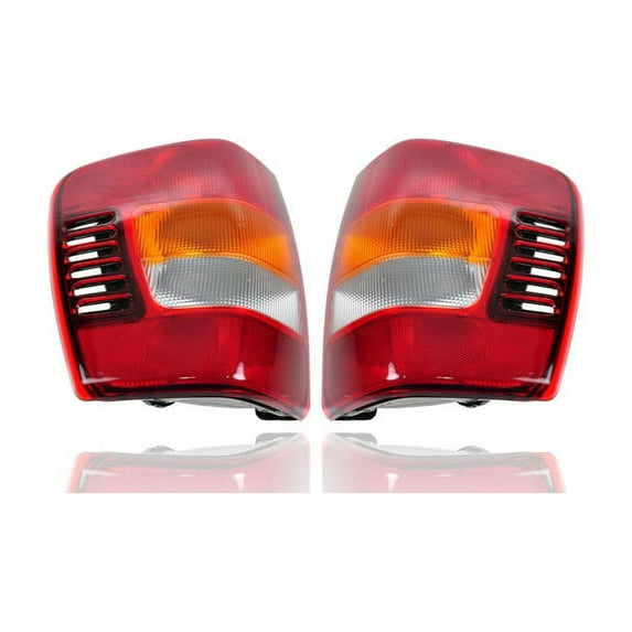 Tail Light - Compatible/Replacement for '02-04 Jeep Grand Cherokee - Pair, Left Driver + Right Passenger Set - 55155138AJ, 55155139AI