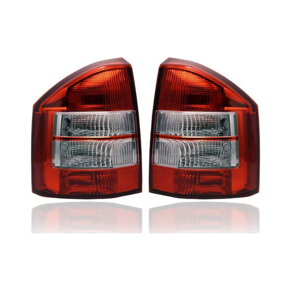Tail Light - Compatible/Replacement for '07-10 Jeep Compass - Halogen - Pair, Left Driver + Right Passenger Set - 5303878AD, 5303879AD