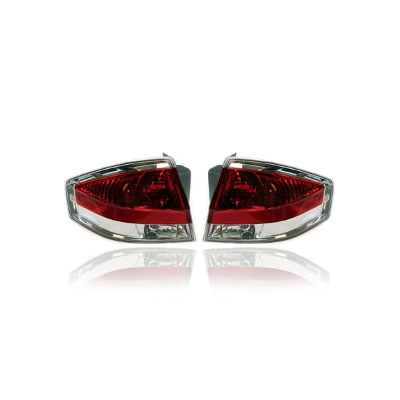 Tail Light - Compatible/Replacement for '08-08 Ford Focus Sedan/Coupe - Pair, Left Driver + Right Passenger Set - 8S4Z13404D, 8S4Z13405D