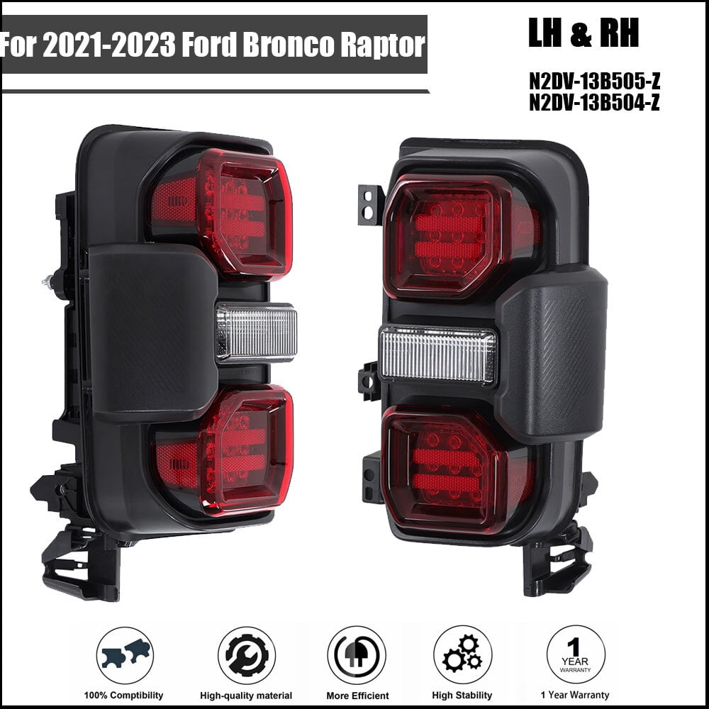 Bronco Raptor Rear Lamp Tail Light For 2021-2023 Ford Bronco Raptor Pair Set Right+Left Rear ...