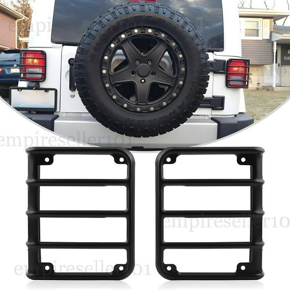 Tail Light Guards Cover Frame For 2007 - 2018 Jeep Wrangler JK Rear Light Cover