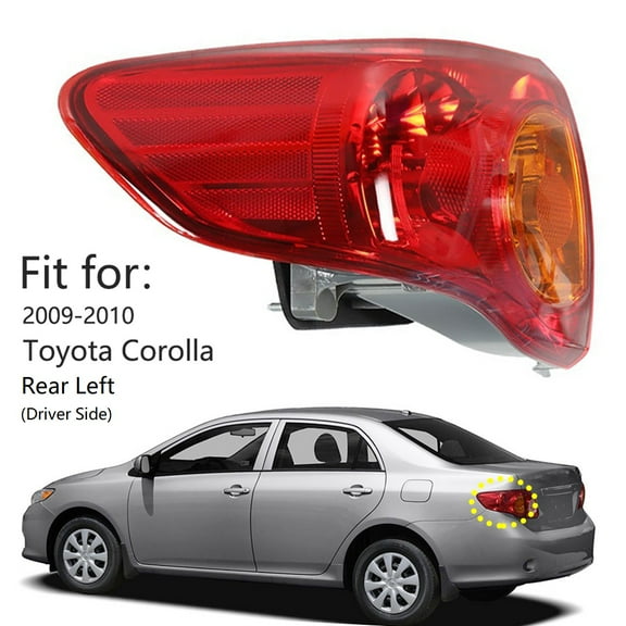 Tail Light Lamp Housing Assembly (Rear Left Driver Side) Fit for Toyota Corolla 2009-2010