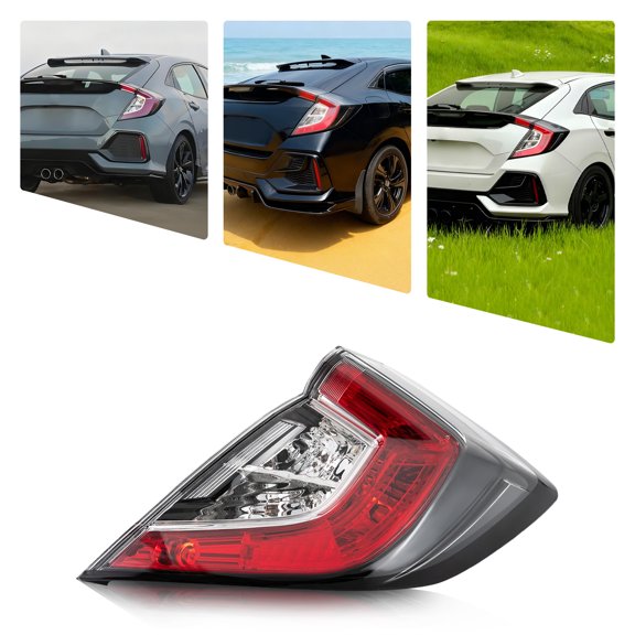 Tail Light Outer Right Passenger For 2017-2021 Honda Civic Hatchback/ 2017-2019 Honda Civic Type R