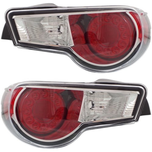 Tail Light Set For 2013-2016 Scion FR-S Left and Right Clear/Red Halogen CAPA
