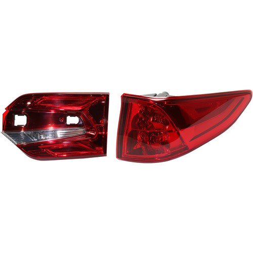 Tail Light Set For 2018-2023 Honda Odyssey RH Inner Outer Clear/Red Halogen/LED