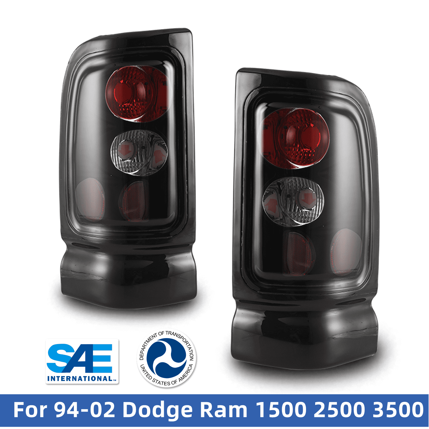 Driver Side Tail Light Assembly For 1994-2002 Dodge Ram 1500 2500 3500 - Left Rear Lamp Replacement