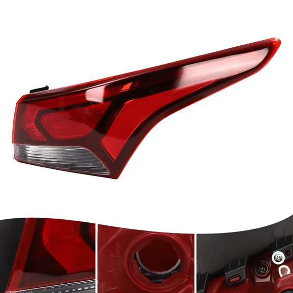 Tail Light, Signal Stat Light, Passenger Side Outer Tail Light, Acrylic Lens, Halogen Bulb, Rear Tail Light for 2017 2018 2019 Hyundai Accent